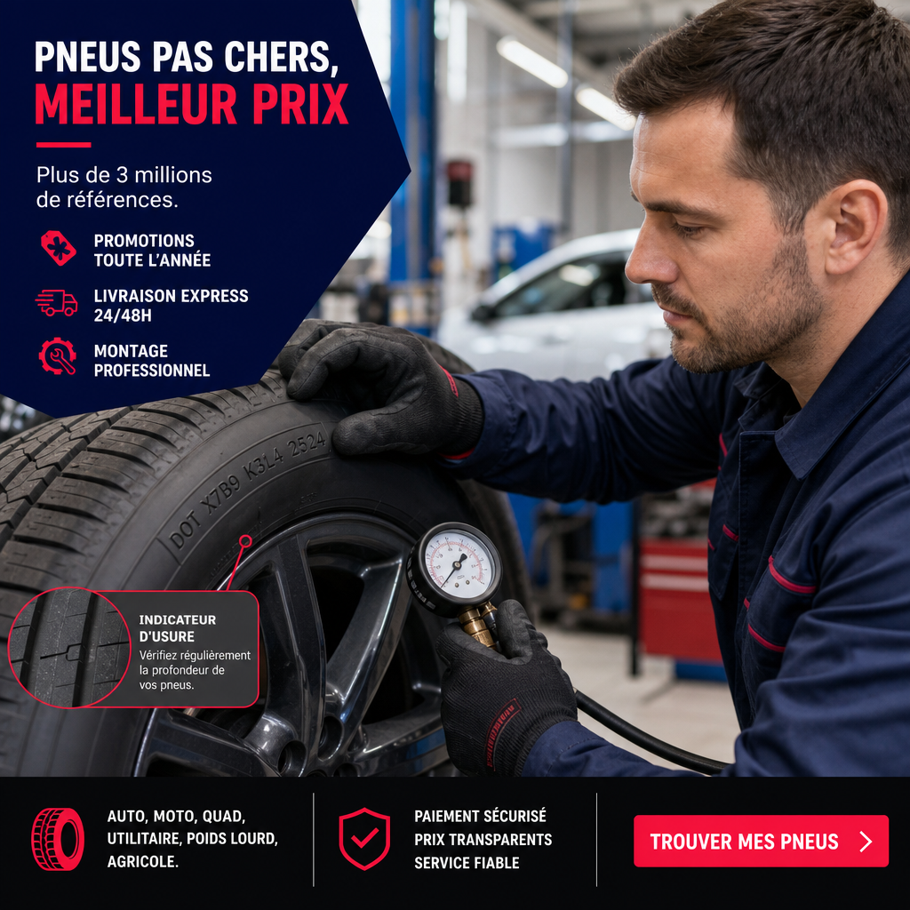Vérifier les marquages utiles : DOT, date de fabrication, pression et usure
