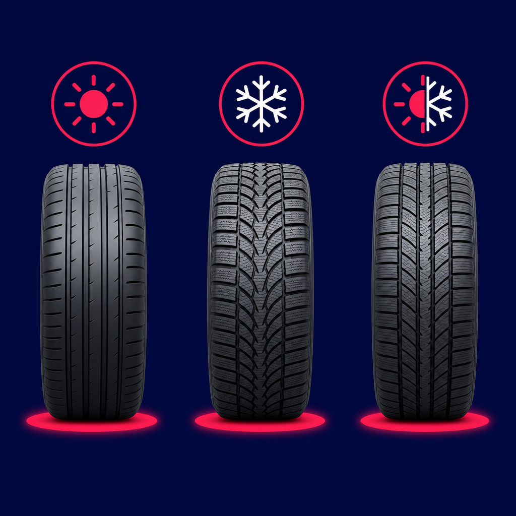 Pneus été, pneus hiver ou pneus 4 saisons : quelles différences ?