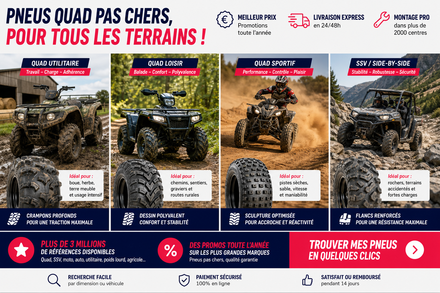 Comment choisir ses pneus quad selon l’usage