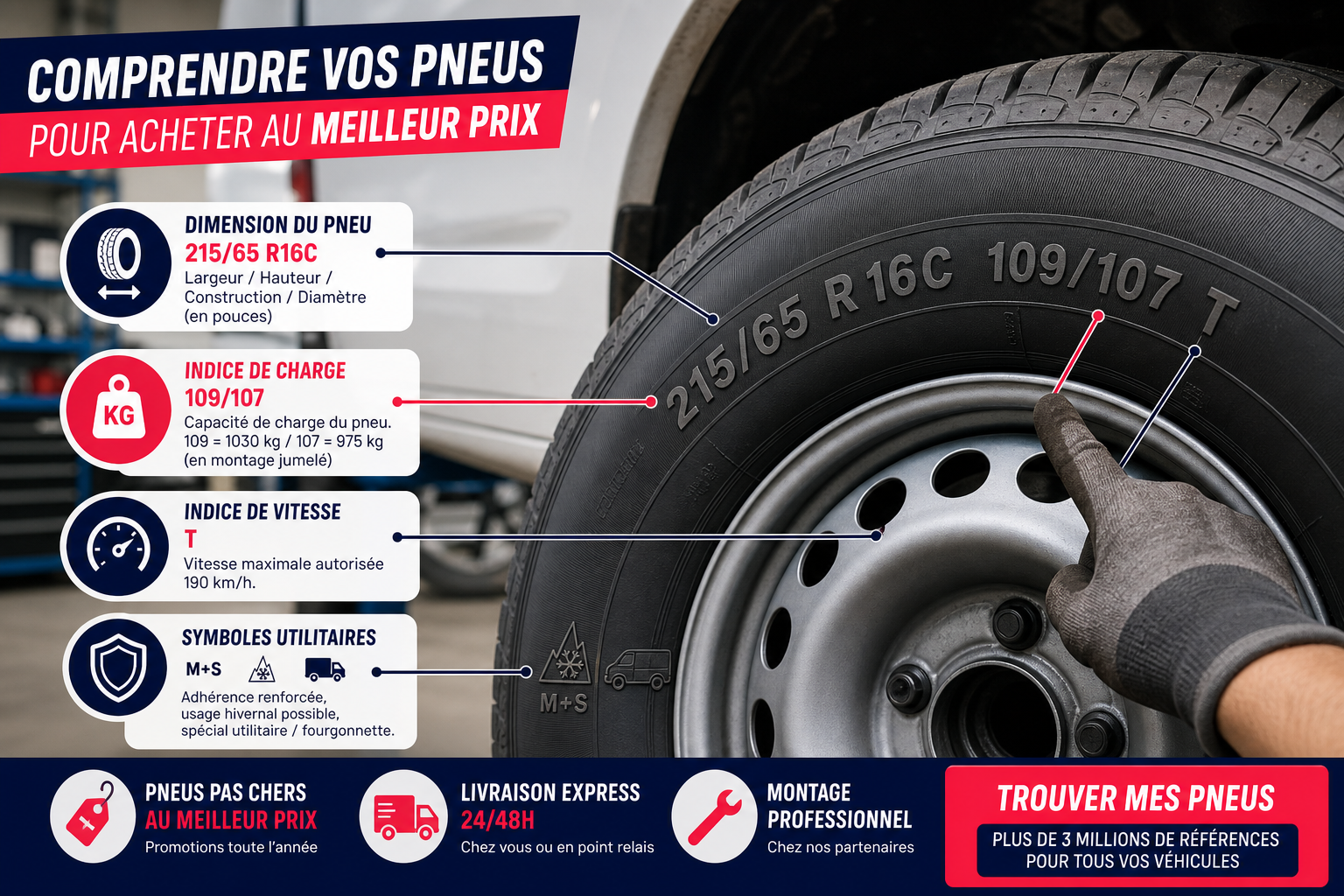 Comment bien choisir un pneu utilitaire : dimensions, charge, indices et sigles