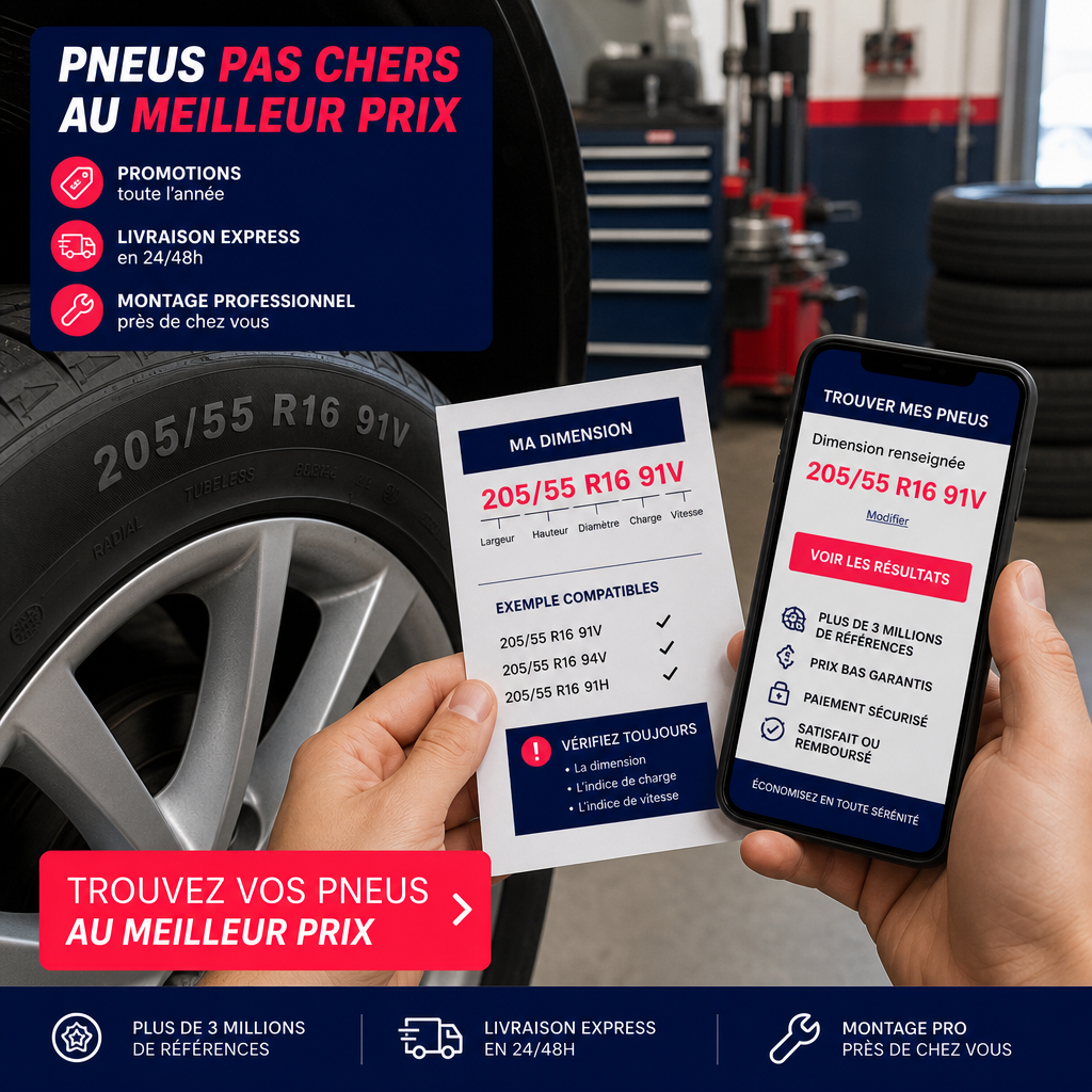 Trouvez vos pneus en promotion par véhicule, dimension et marque