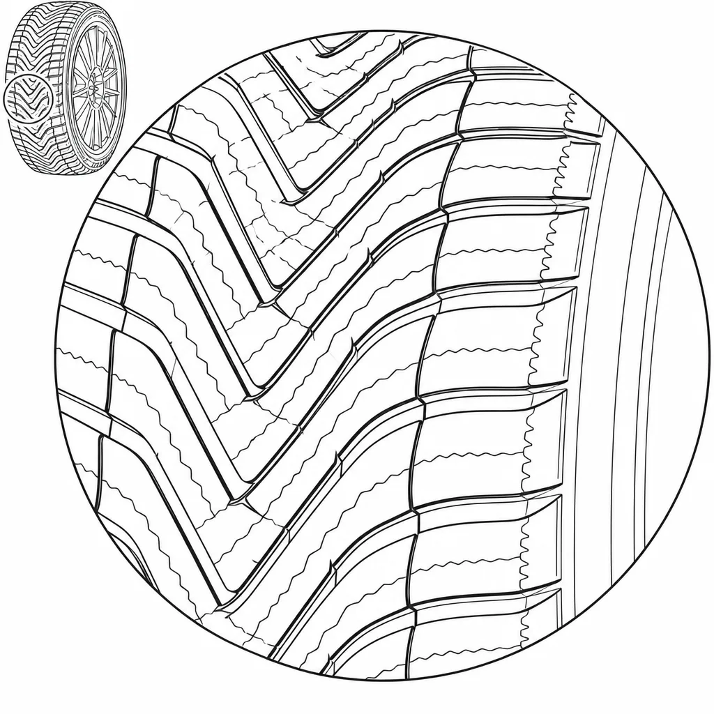 Schéma illustratif : Croisements entre rainures obliques et rainures longitudinales sinueuses