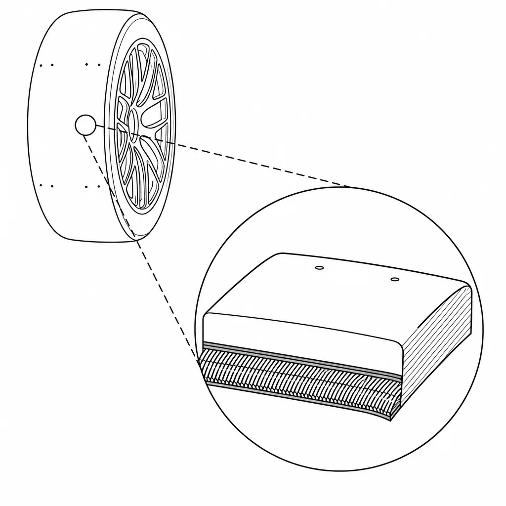 Schéma illustratif : Nappe de gomme non segmentée