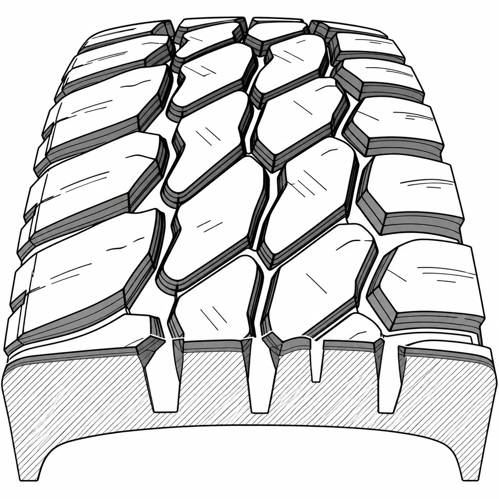 Schéma illustratif : Rapport creux/gomme élevé entre les grands pavés