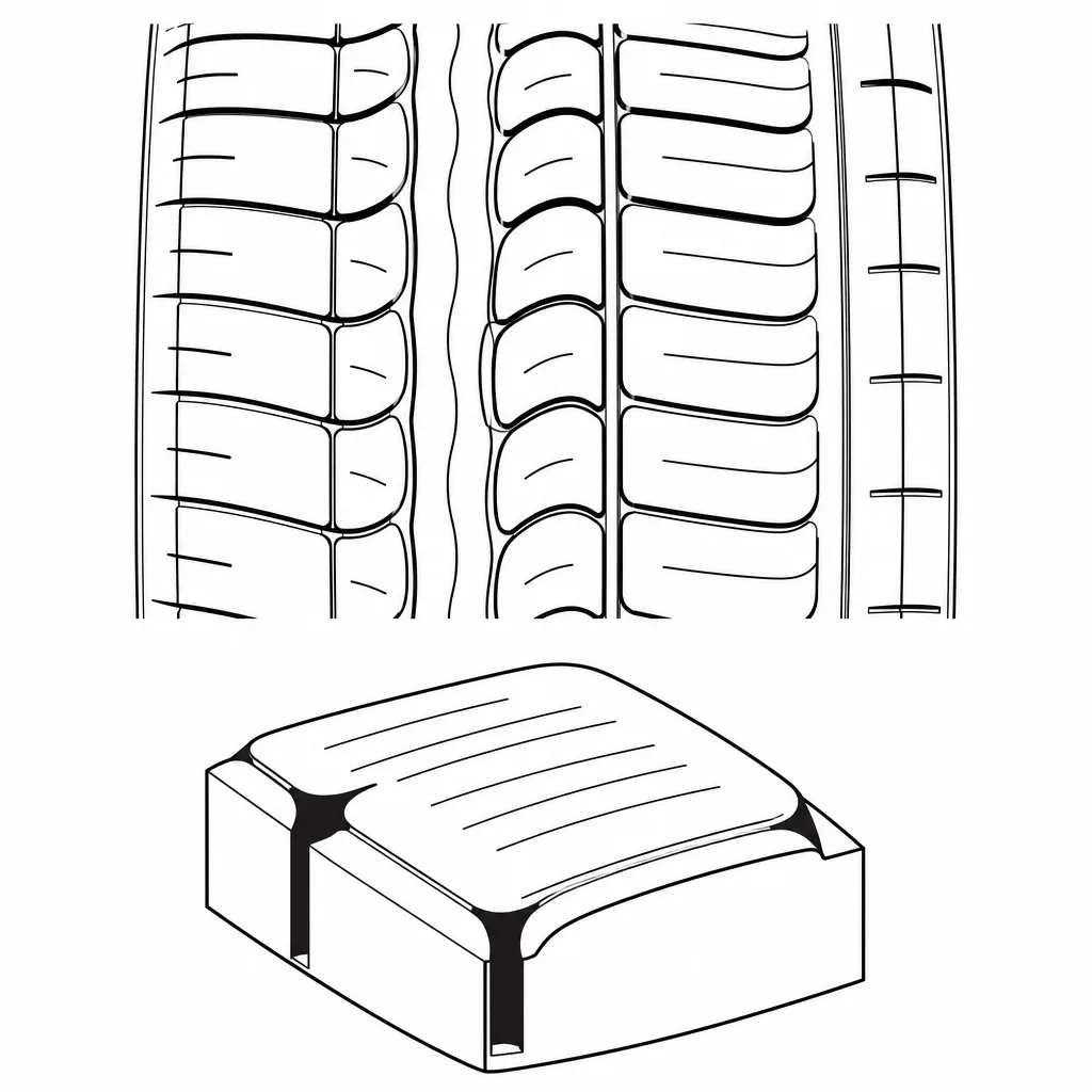 Schéma illustratif : Pavés intermédiaires à angles arrondis
