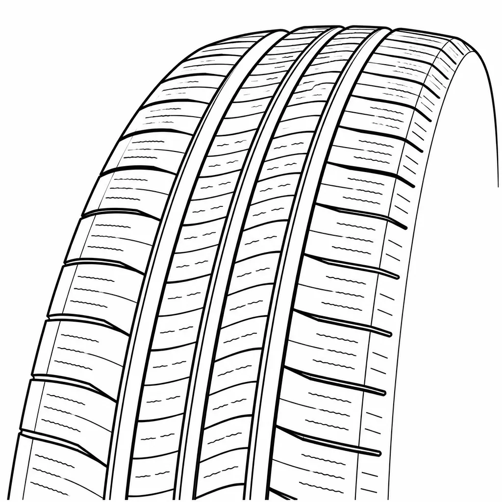 Schéma illustratif : Quatre rainures circonférentielles séparant cinq lignes porteuses étroites