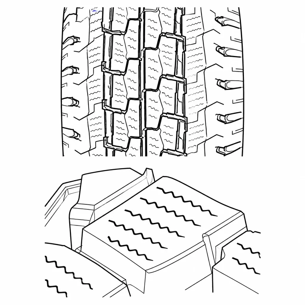 Schéma illustratif : Lamelles ondulées et en zigzag rapprochées