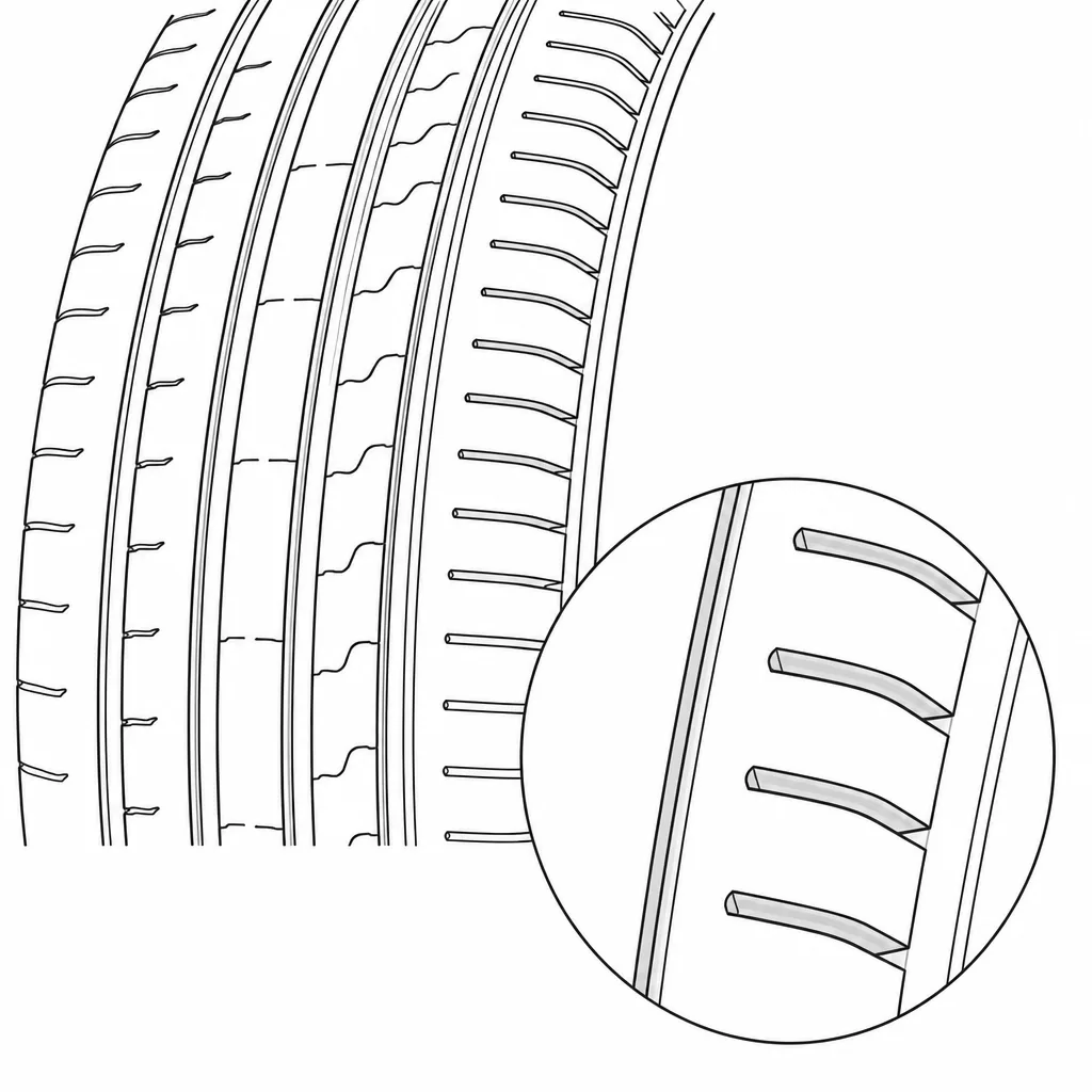 Schéma illustratif : Épaules semi-continues à petites encoches régulières
