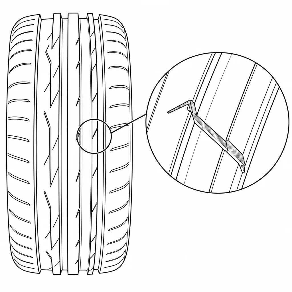 Schéma illustratif : Entailles obliques ponctuelles rejoignant les rainures longitudinales