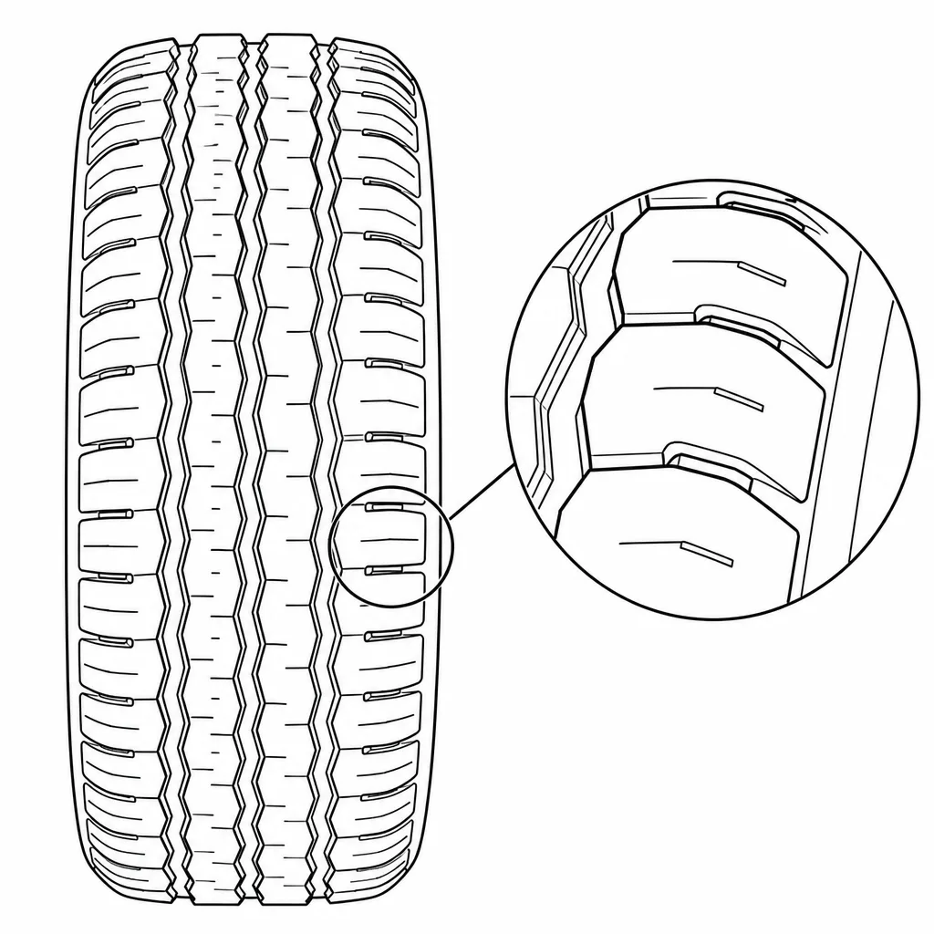 Schéma illustratif : Pavés d’épaule réguliers séparés par des encoches courtes