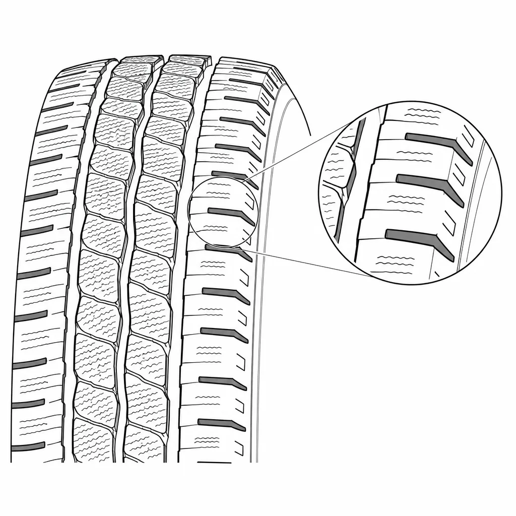 Schéma illustratif : Pavés d’épaule séparés avec encoches ouvertes vers les flancs