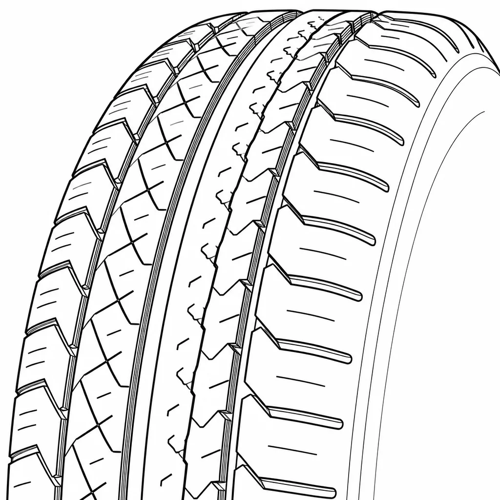 Schéma illustratif : Pavés d’épaule semi-continus à encoches courtes