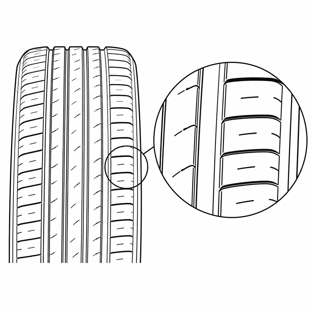 Schéma illustratif : Pavés d’épaule étroits, rapprochés et munis d’encoches courtes