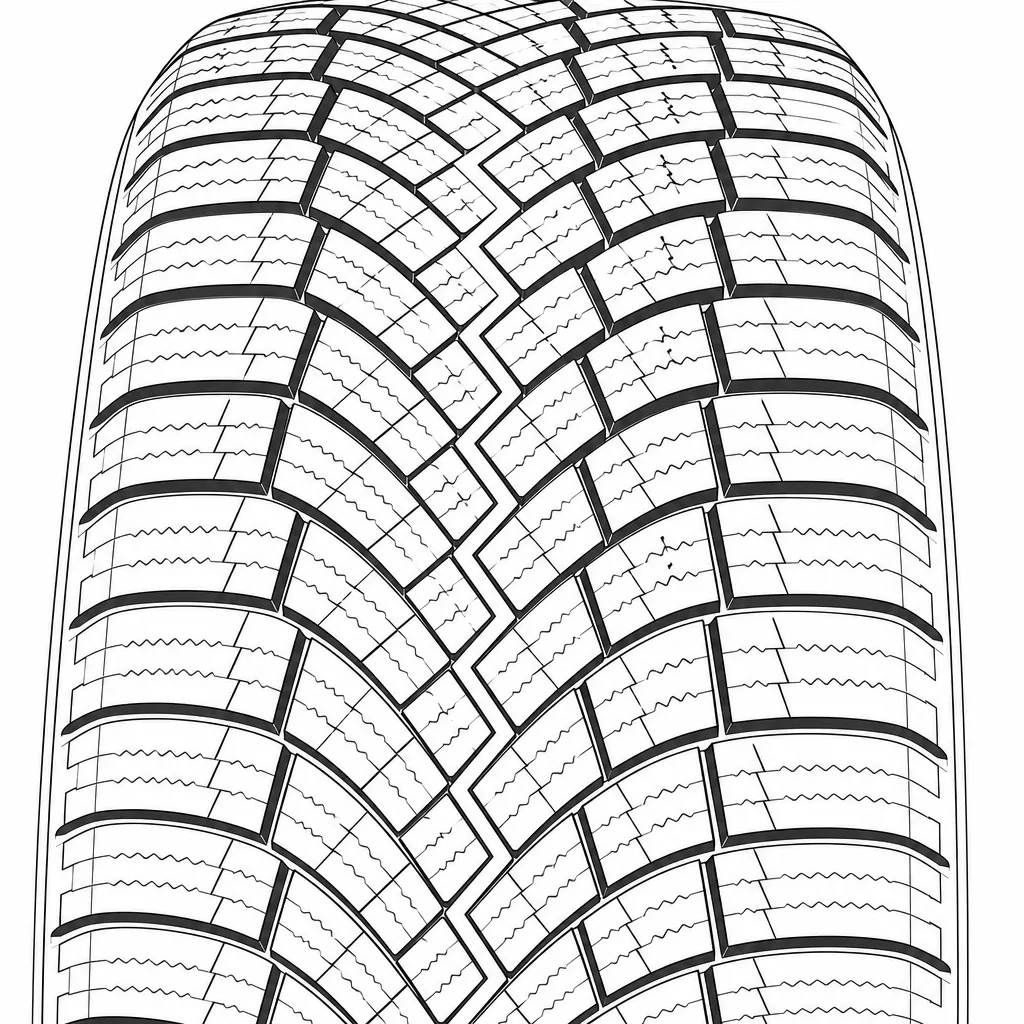 Schéma illustratif : Ligne axiale en zigzag dépourvue de poutre circonférentielle rectiligne