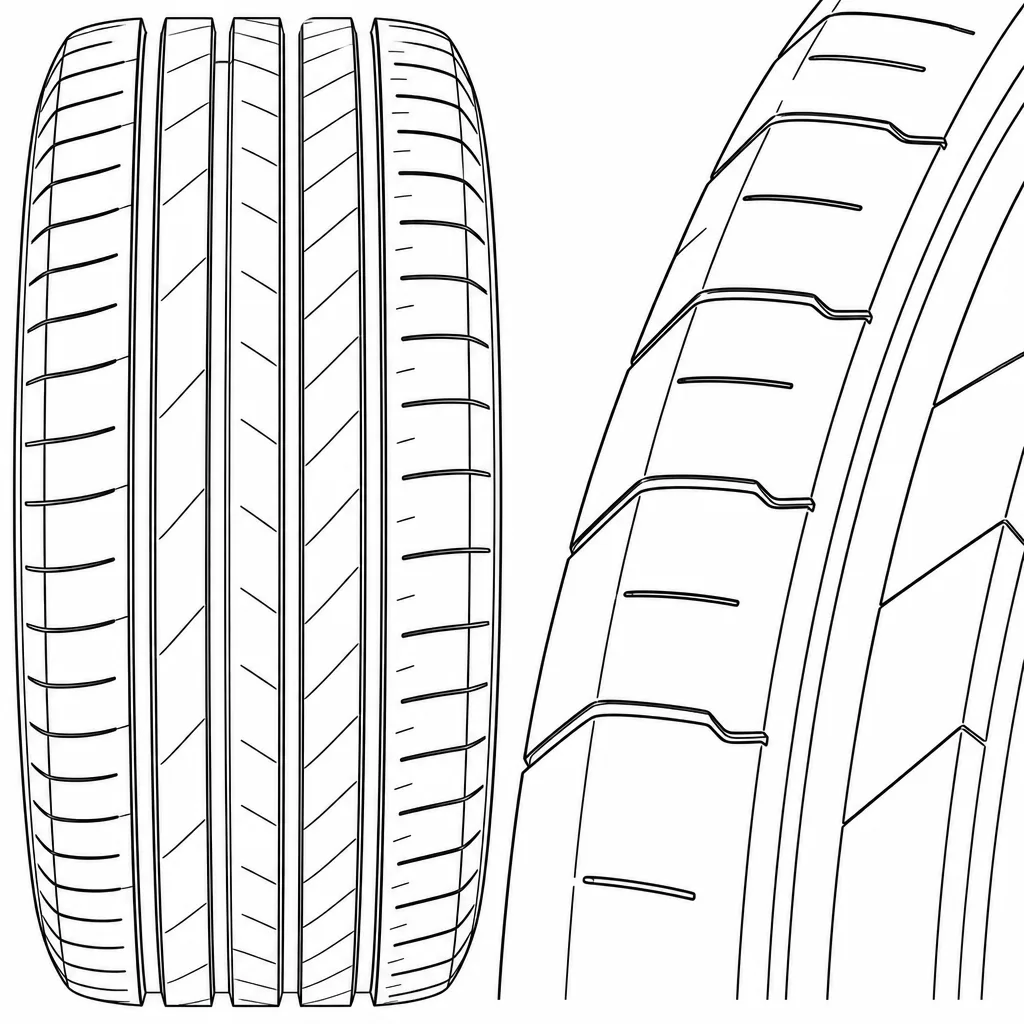 Schéma illustratif : Éléments périphériques volumineux munis d’encoches courtes