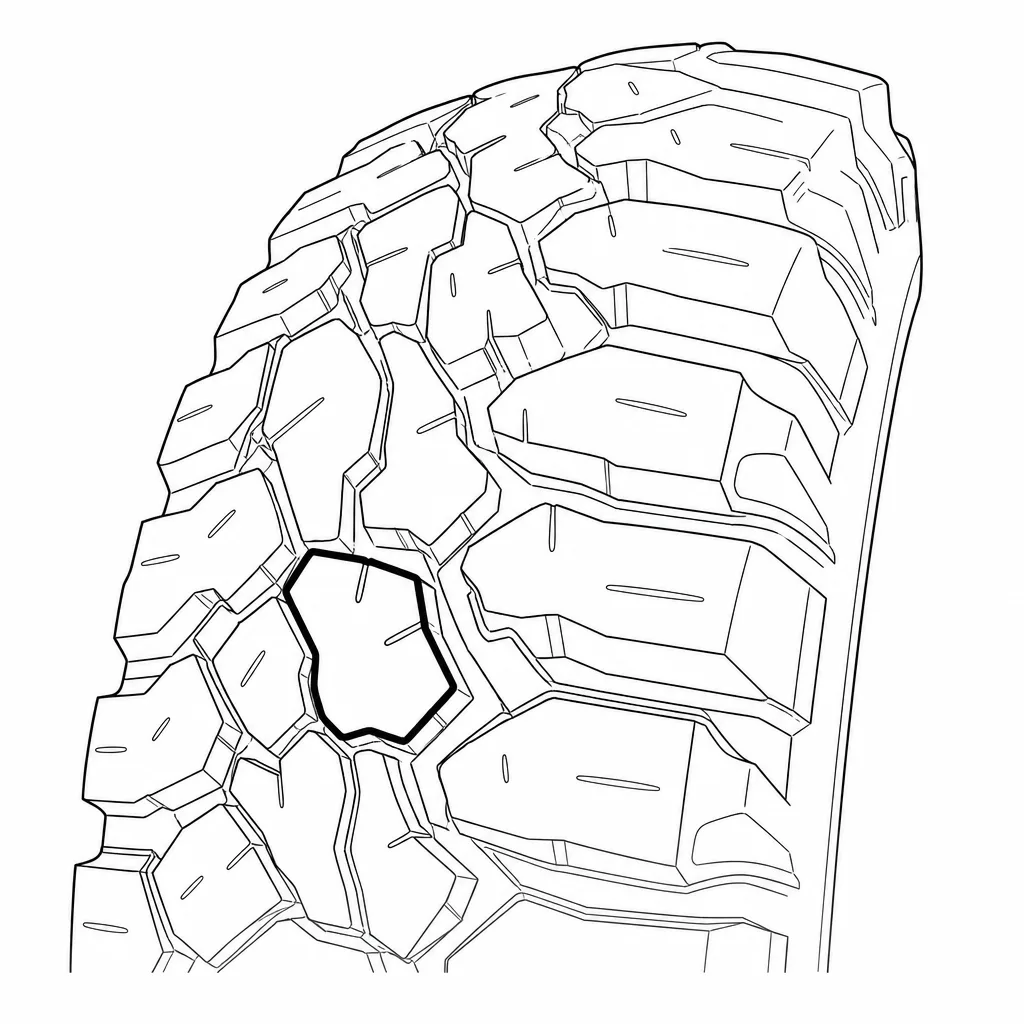 Schéma illustratif : Blocs polygonaux à faible densité de petites incisions