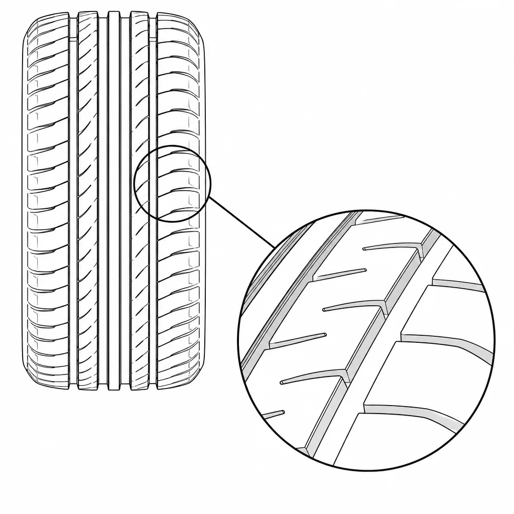 Schéma illustratif : Pavés intermédiaires allongés munis d’entailles obliques de densité moyenne