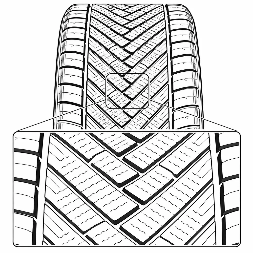 Schéma illustratif : Jonction médiane constituée de pointes de chevrons sans bande pleine