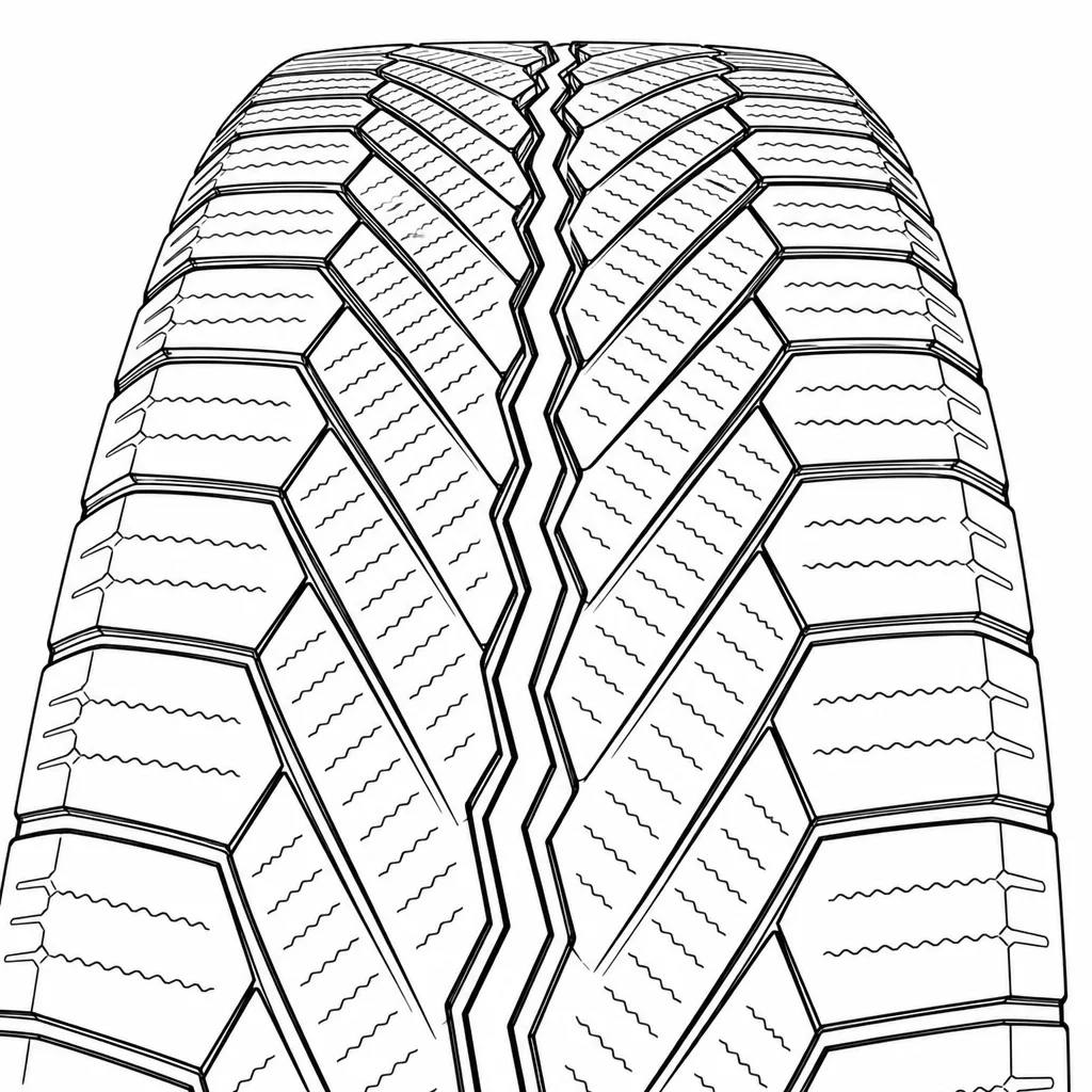 Schéma illustratif : Ligne médiane étroite, discontinue et en zigzag