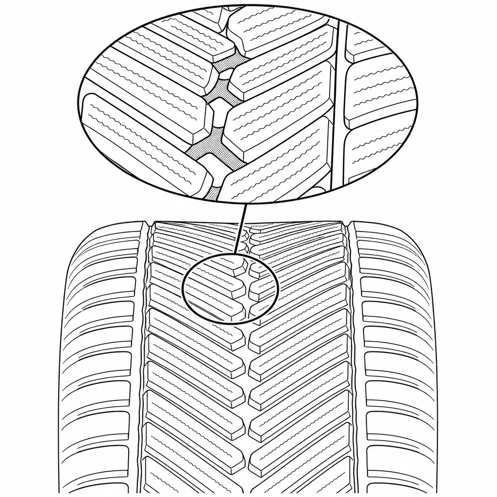 Schéma illustratif : Passages intermédiaires sinueux étranglés par les rangées obliques
