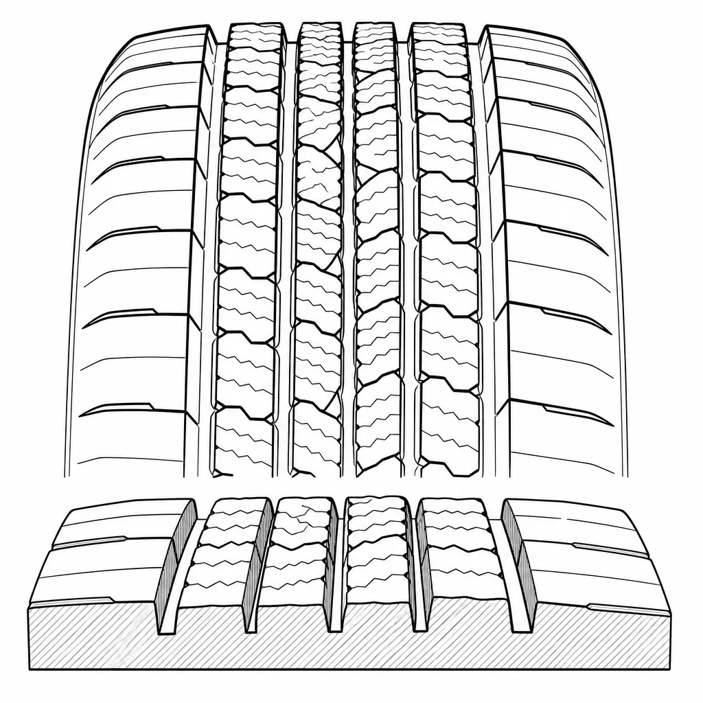 Schéma illustratif : Gradient de section entre éléments médians et rangées externes