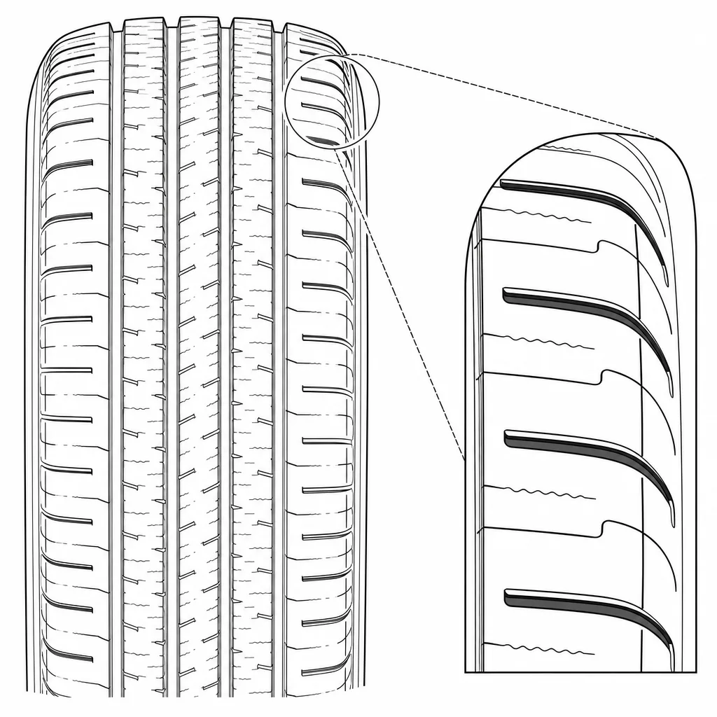 Schéma illustratif : Contour arrondi des épaules