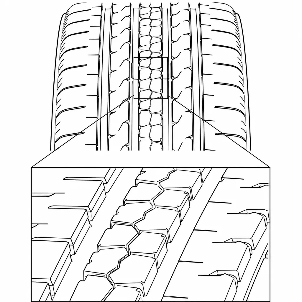 Schéma illustratif : Petits éléments centraux présentant un rapport périmètre/surface élevé