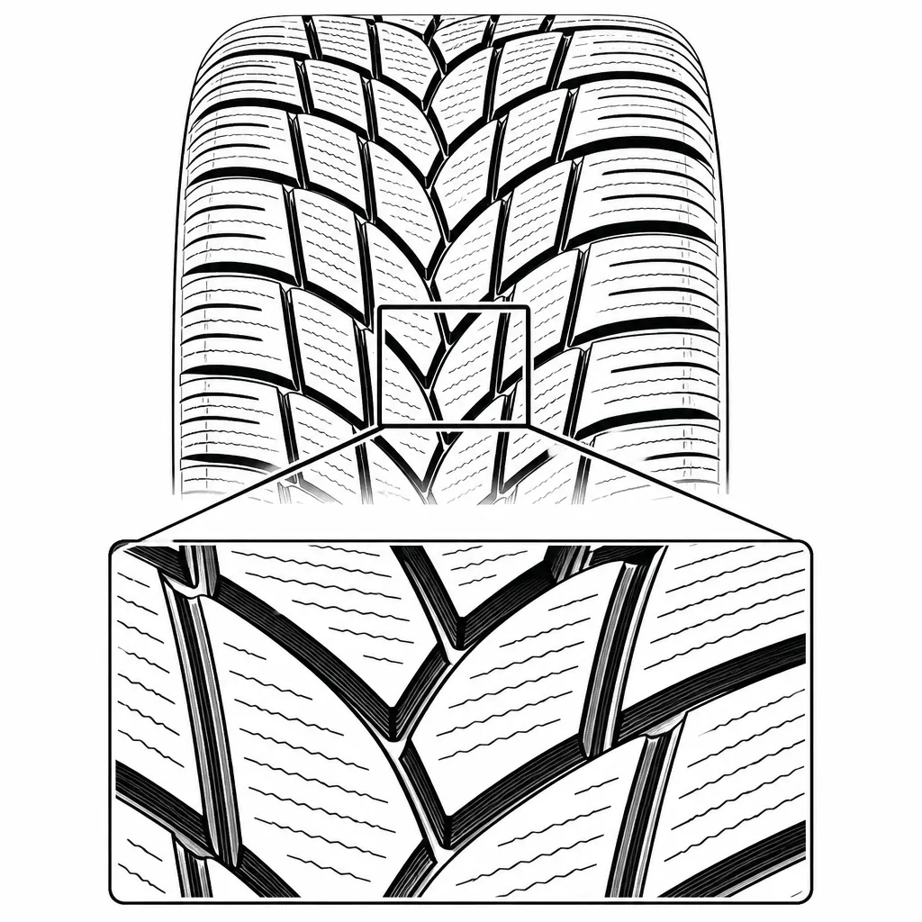 Schéma illustratif : Succession d’appuis formés par les pointes de chevrons au niveau de l’axe