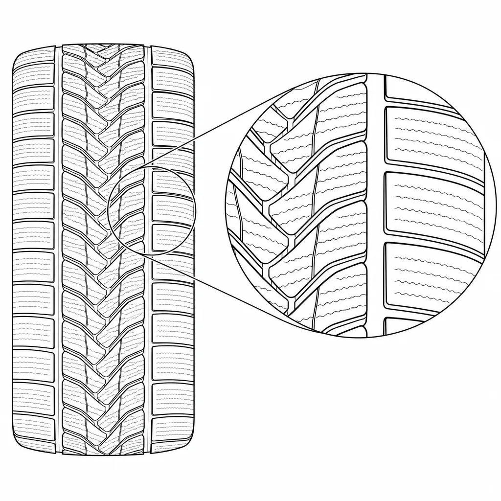 Schéma illustratif : Sous-segments étroits créés par les incisions rapprochées des pavés intermédiaires