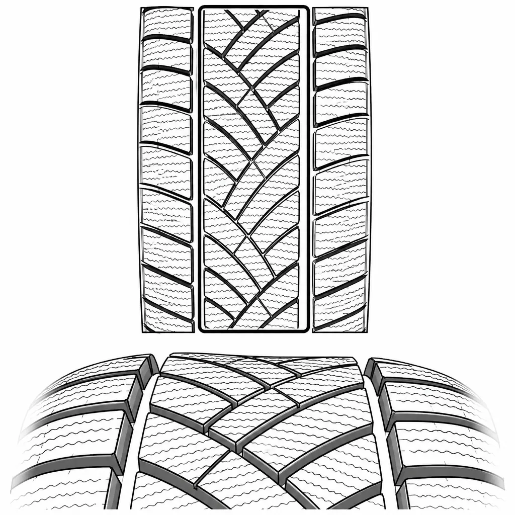 Schéma illustratif : Pavés centraux en chevrons imbriqués