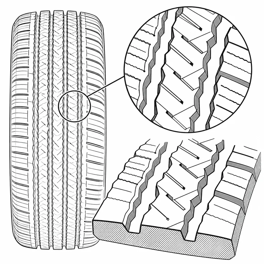 Schéma illustratif : Pointes et angles aigus des éléments centraux