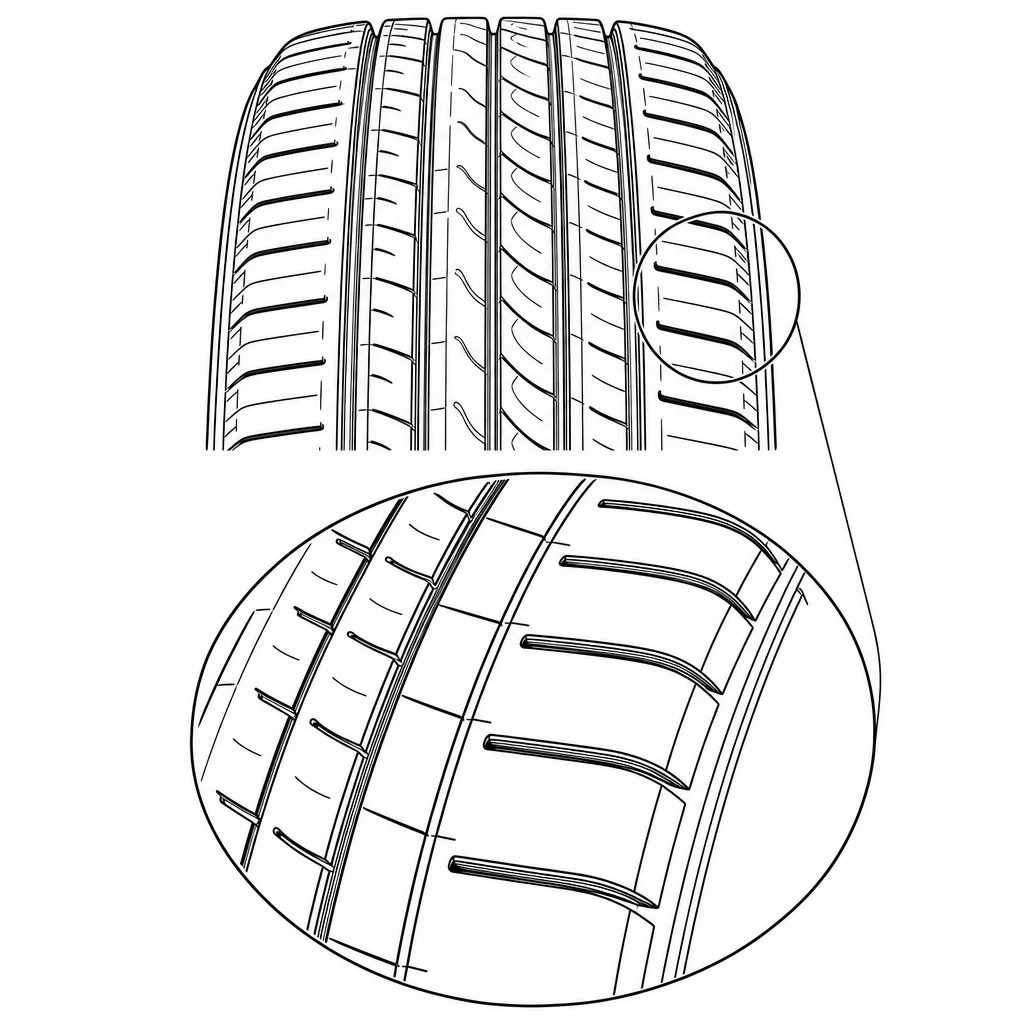 Schéma illustratif : Épaules semi-continues découpées par des encoches transversales régulières