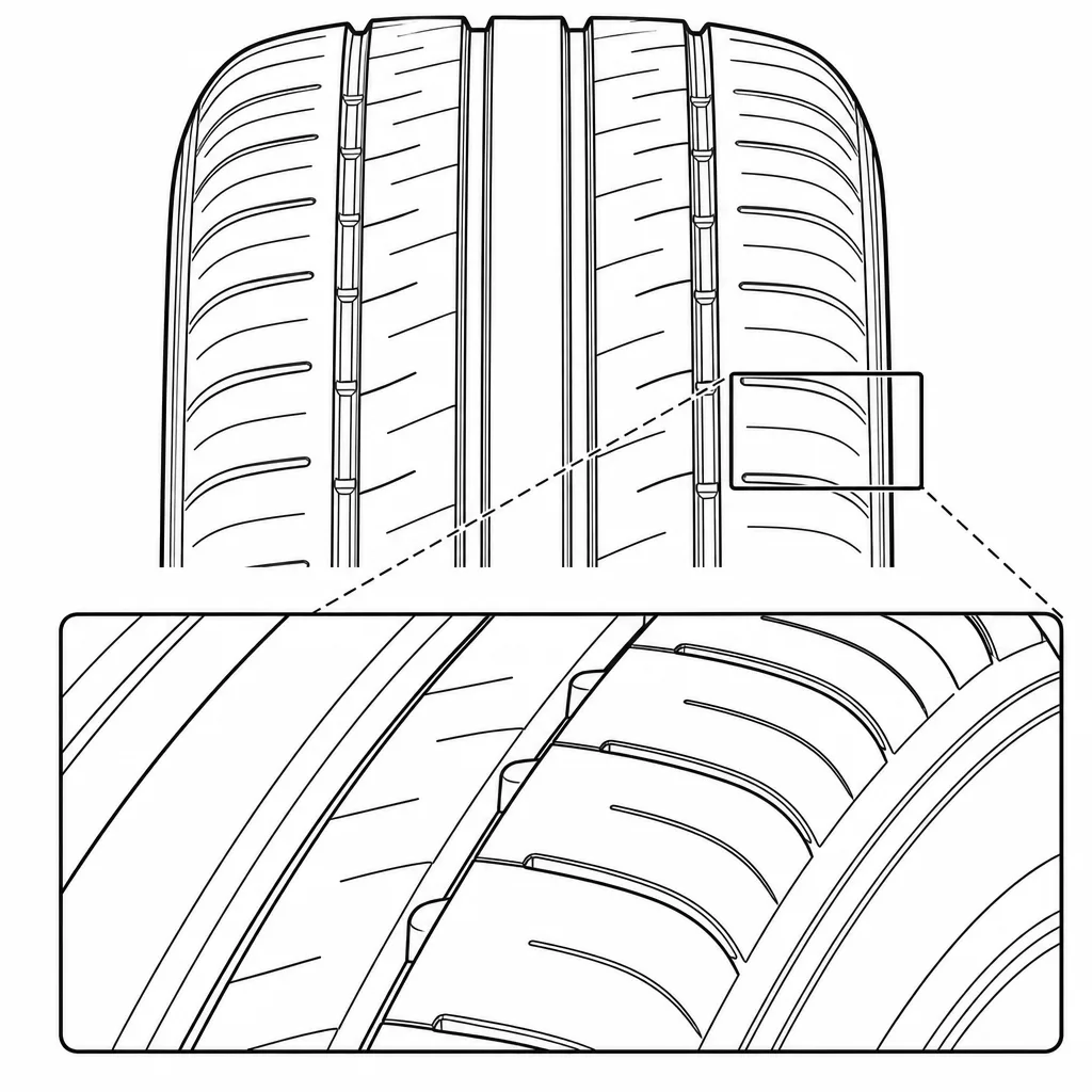 Schéma illustratif : Ponts de gomme entre les découpes régulières des épaules