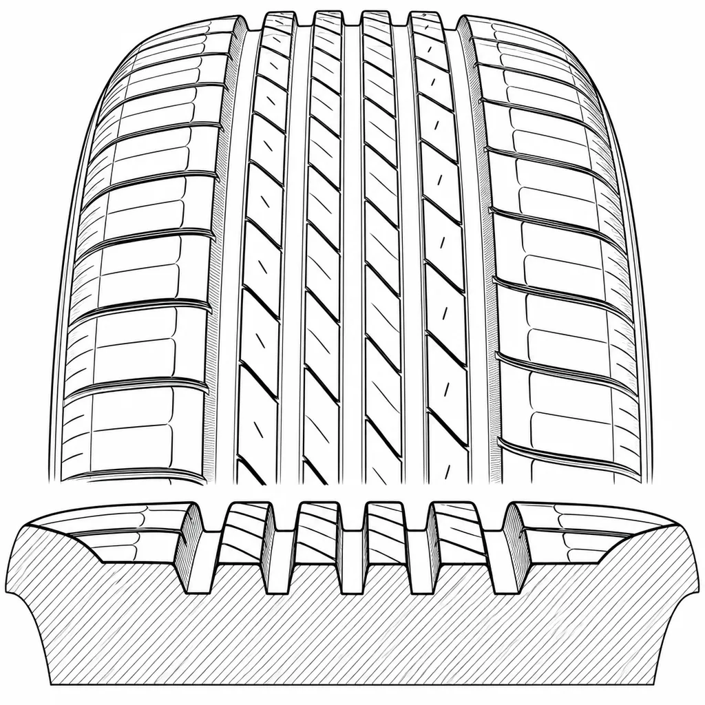 Schéma illustratif : Rapport vide-gomme élevé autour des rangées centrales étroites