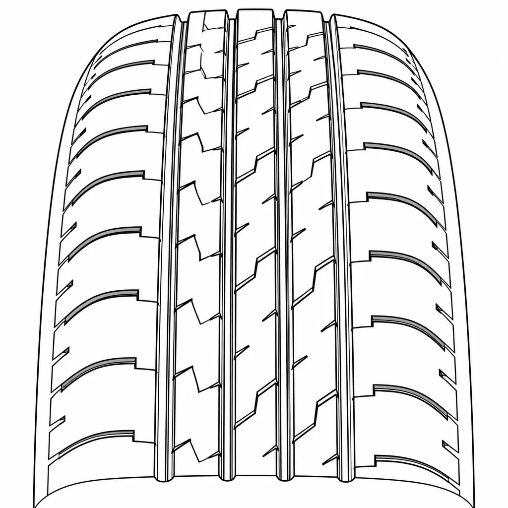 Schéma illustratif : Quatre rainures longitudinales délimitant cinq bandes porteuses étroites