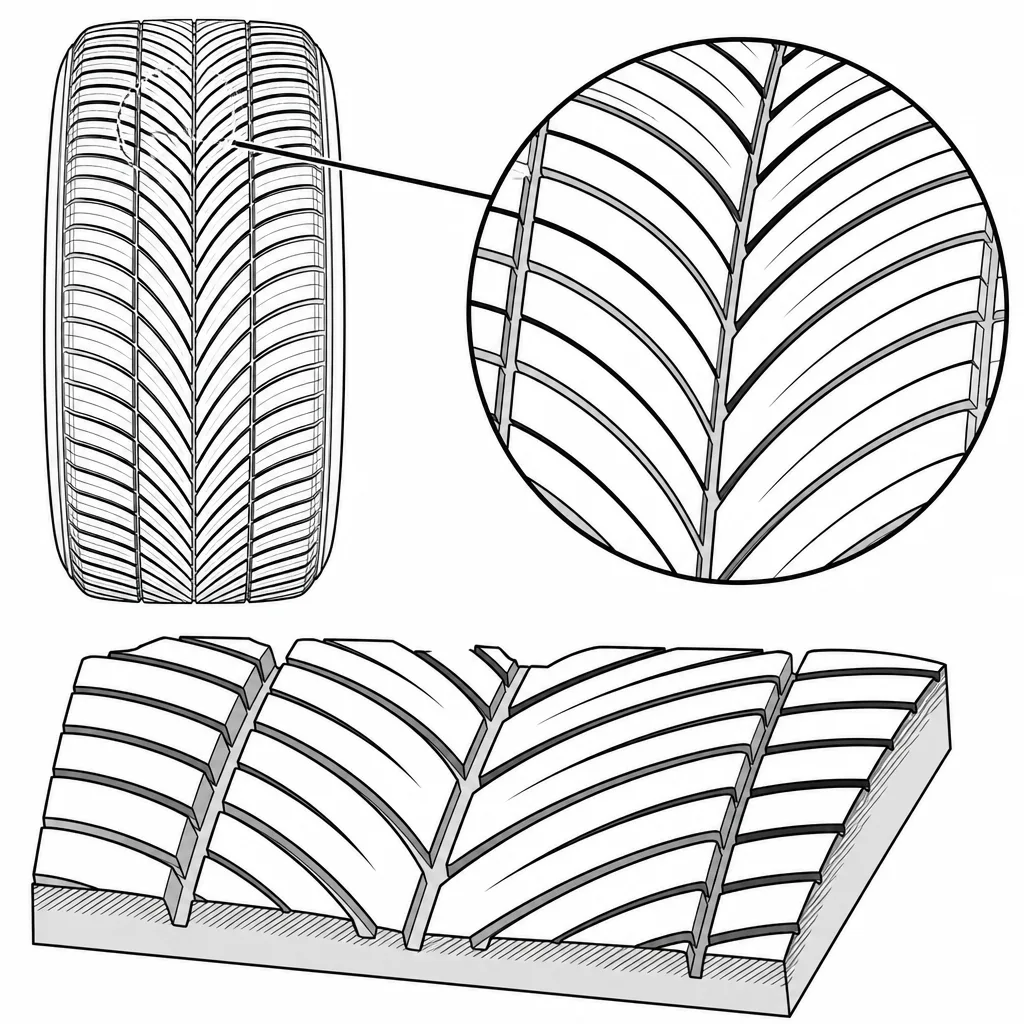 Schéma illustratif : Éléments obliques étroits et très rapprochés