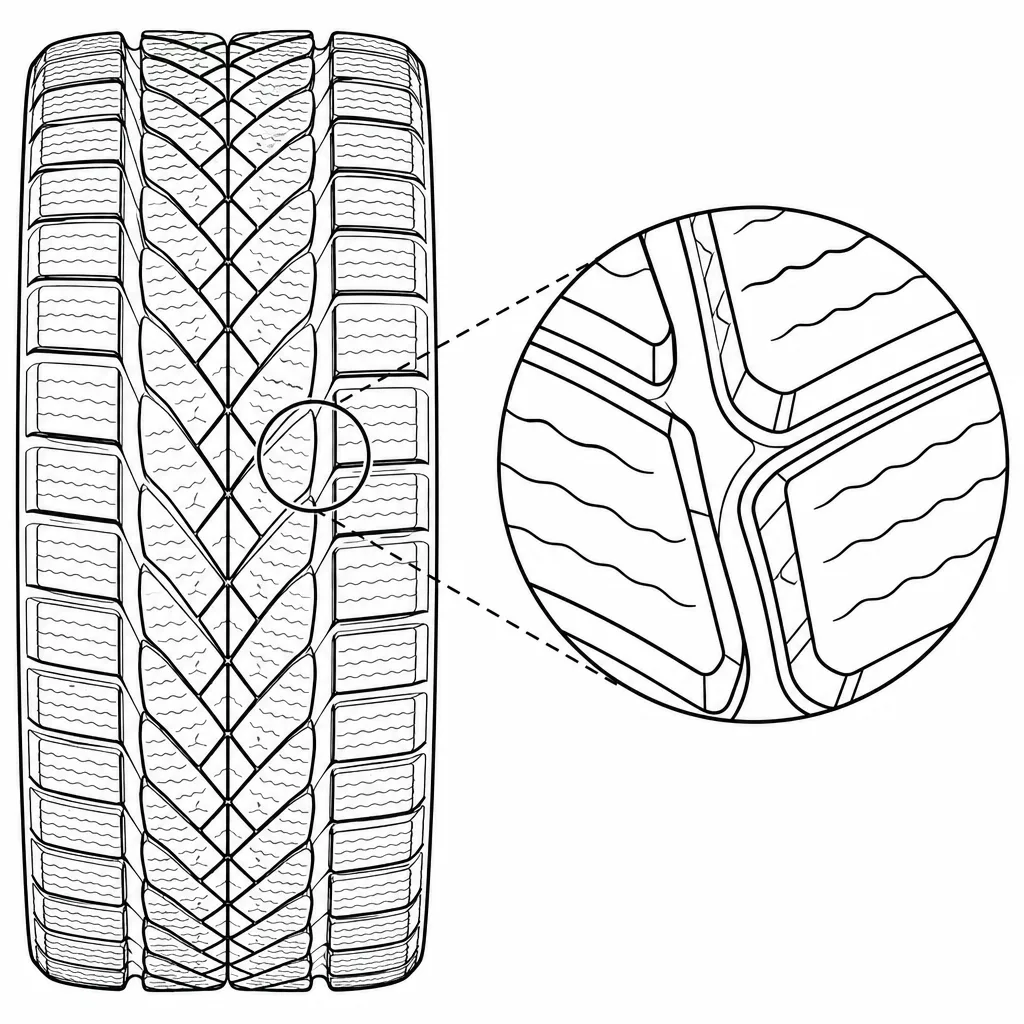 Schéma illustratif : Croisements entre canaux sinueux et rainures obliques