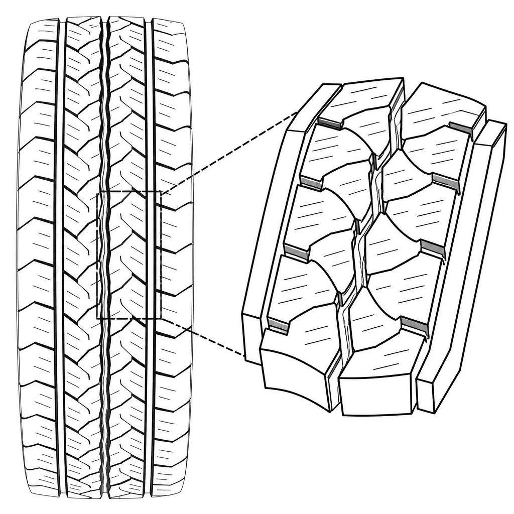 Schéma illustratif : Petits pavés intermédiaires aux contours obliques et en zigzag