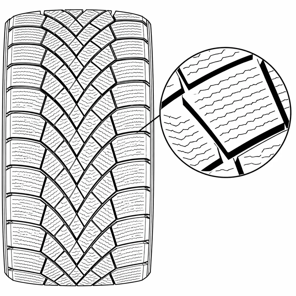 Schéma illustratif : Forte densité de lamelles transversales et obliques dans chaque pavé
