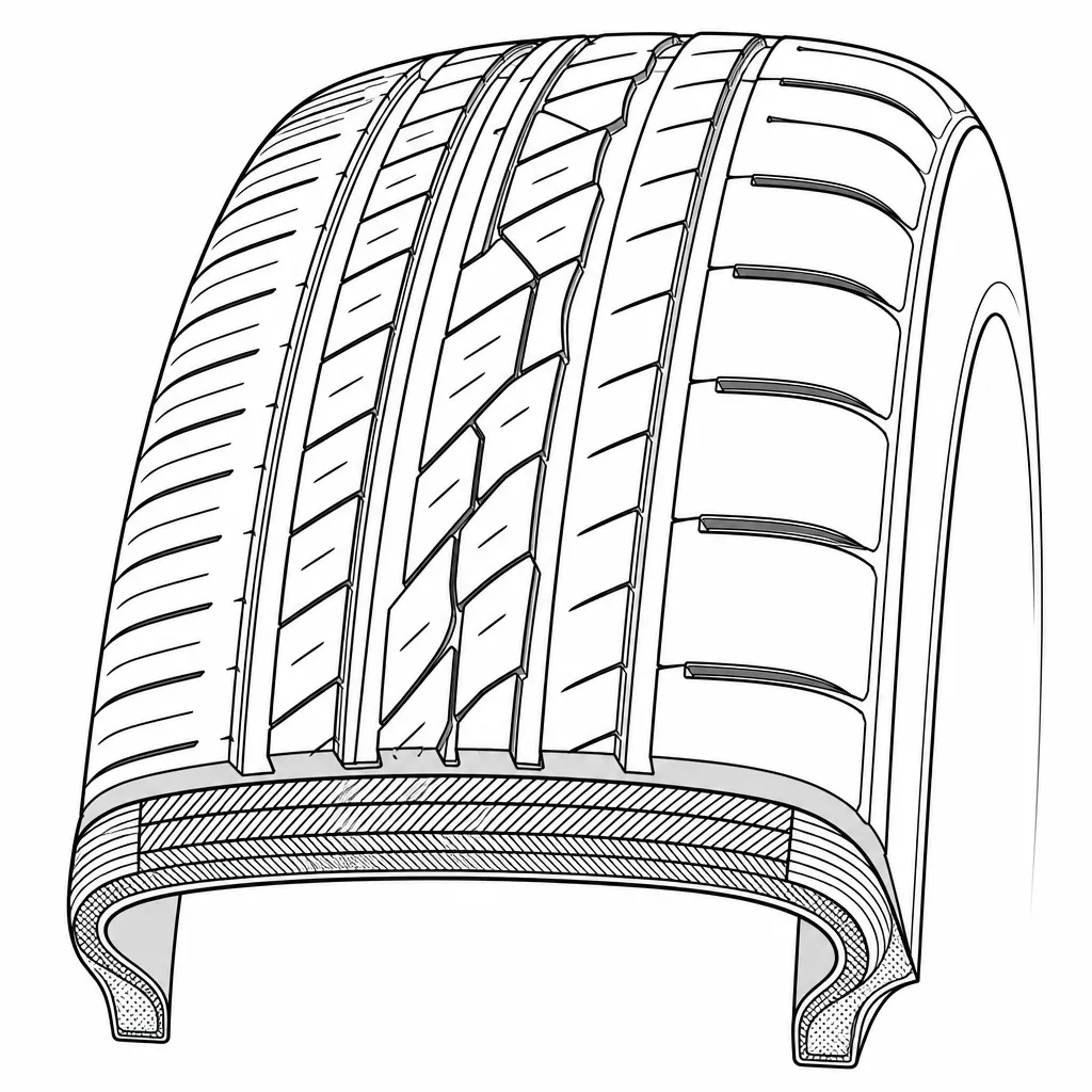 Schéma illustratif : Répartition dissymétrique du taux de gomme entre les deux épaules
