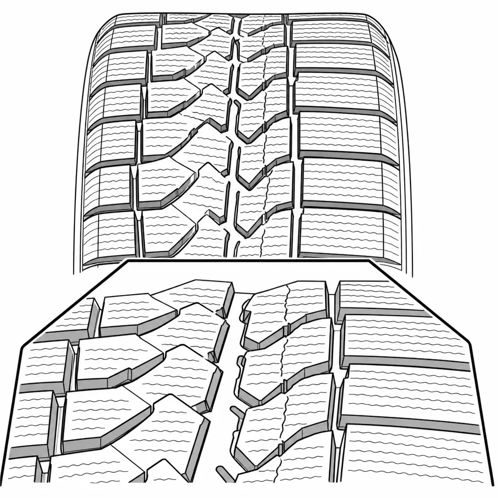 Schéma illustratif : Zone centrale sans bande de gomme continue
