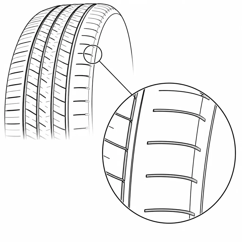 Schéma illustratif : Épaules présentant une fraction de gomme élevée entre leurs découpes
