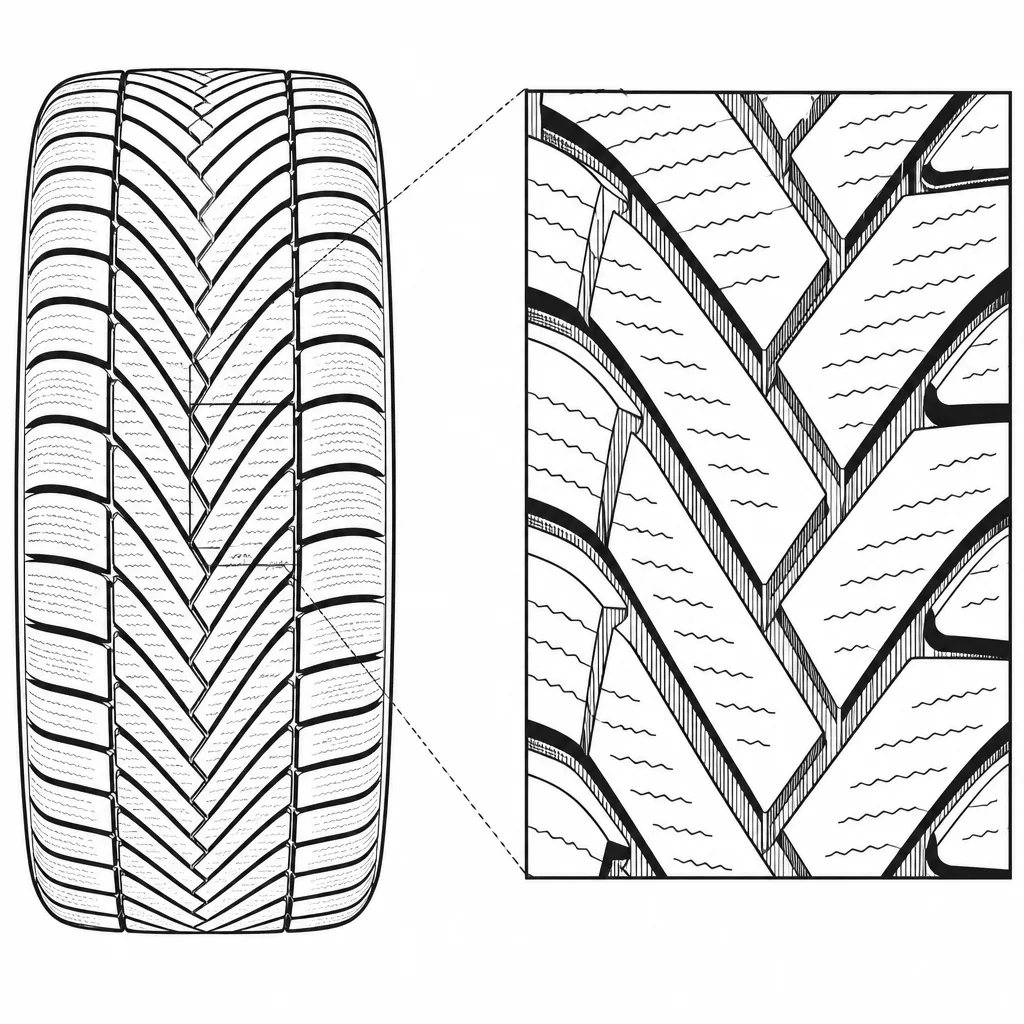 Schéma illustratif : Pavés obliques imbriqués sur chaque demi-bande