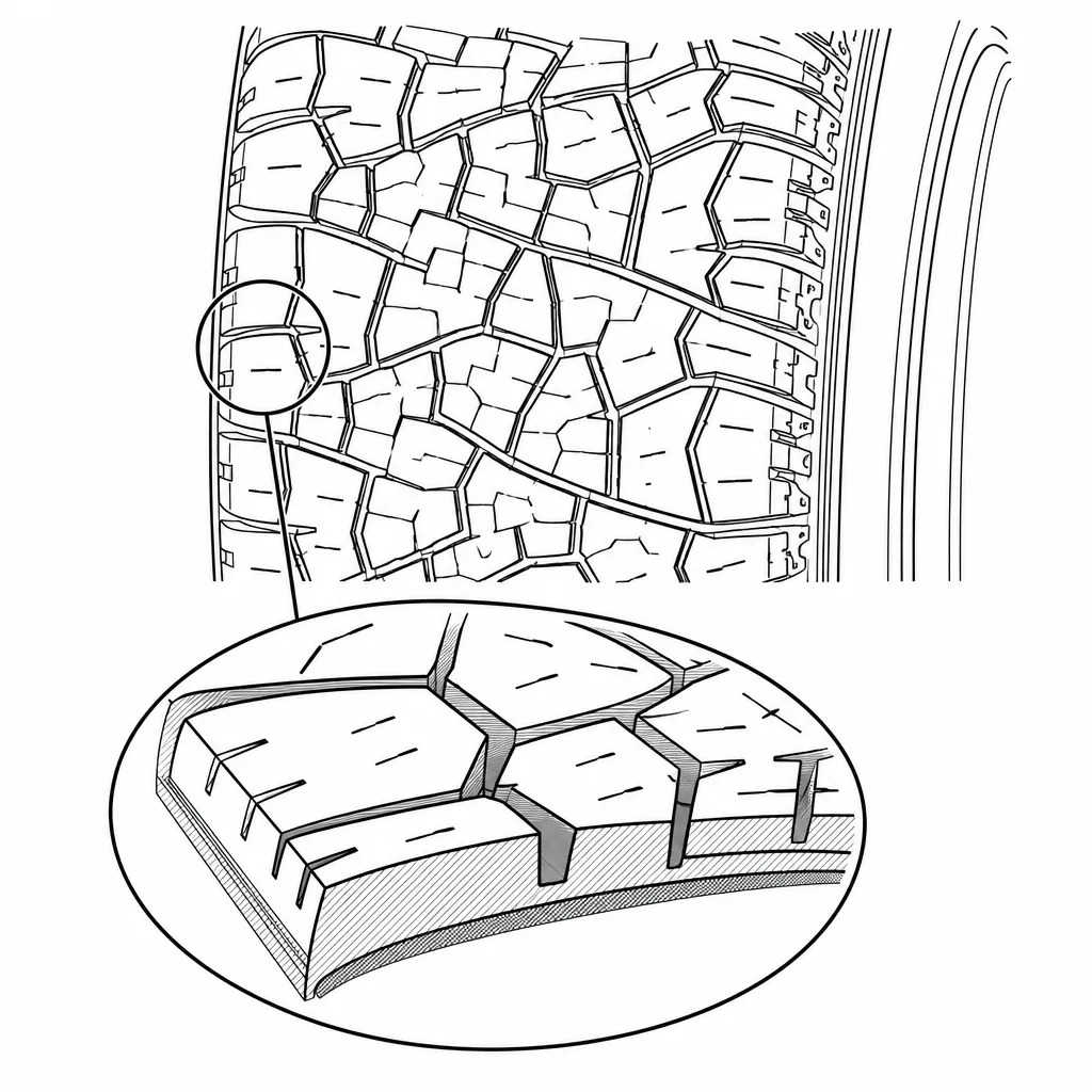 Schéma illustratif : Rapport gomme/vides élevé aux épaules