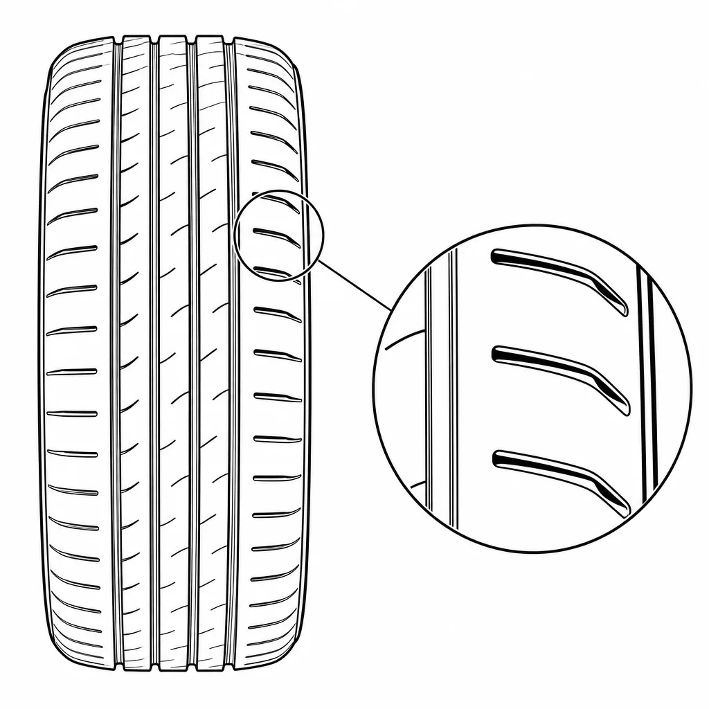 Schéma illustratif : Éléments d’épaule allongés et séparés par des encoches transversales