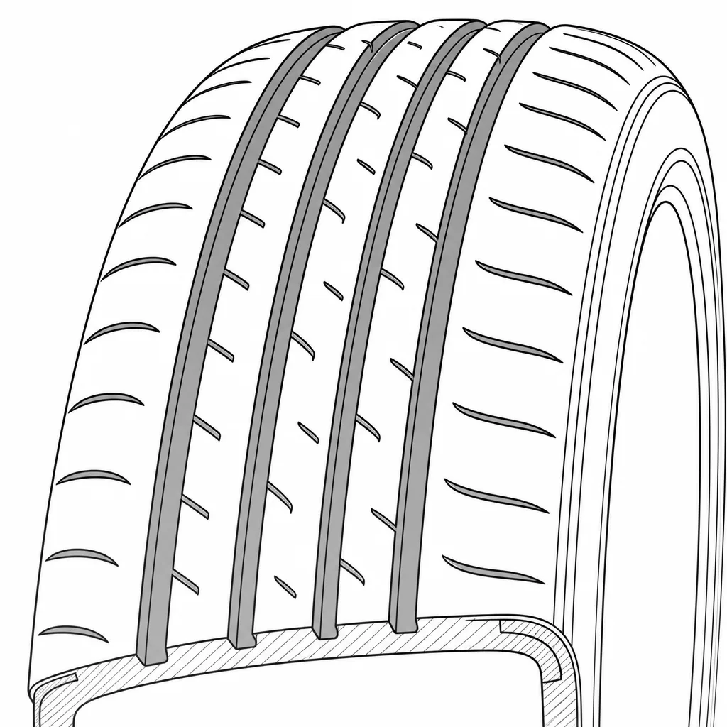 Schéma illustratif : Quatre couloirs circonférentiels concentrant l’essentiel du volume vide