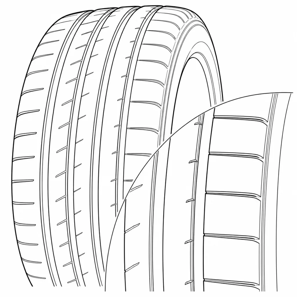 Schéma illustratif : Portions d’épaule larges entre les coupures latérales