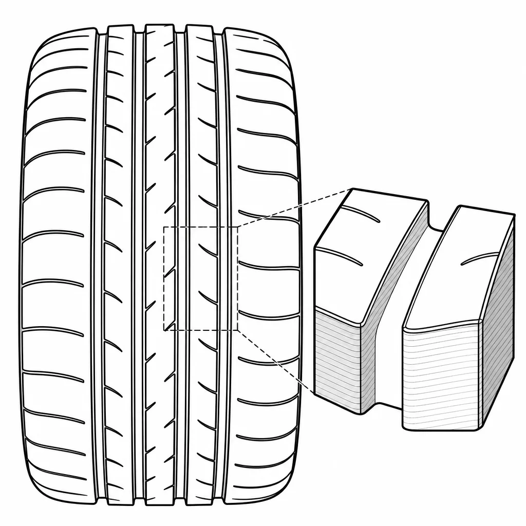 Schéma illustratif : Isolement transversal des bandes porteuses par les couloirs circonférentiels