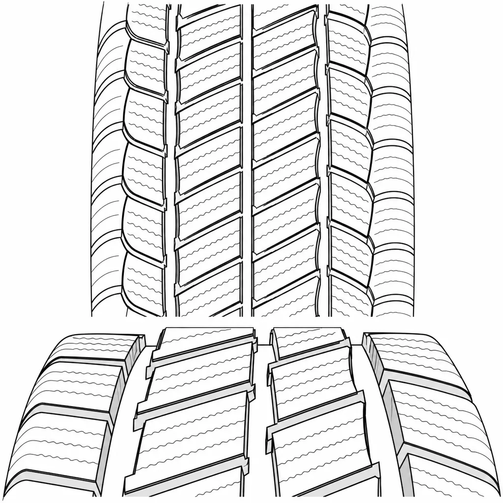 Schéma illustratif : Zone médiane sans bande de gomme monolithique