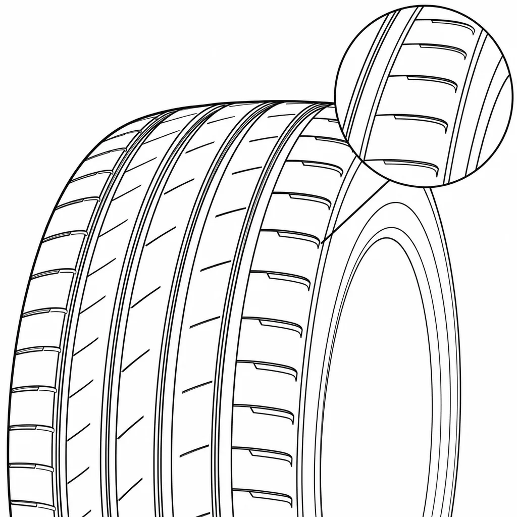 Schéma illustratif : Pavés d’épaule allongés avec encoches transversales obliques